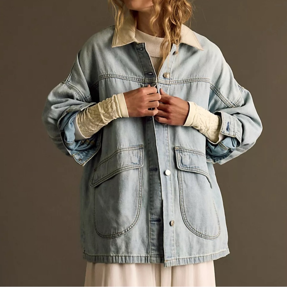 We The Free Light Blue Jean Jacket